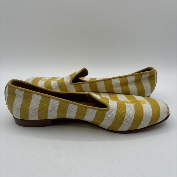 Coach Slip On Ballet Flats Shoes Women's 10 B Yellow Stripe Lobster Embroidered - Picture 9 of 16